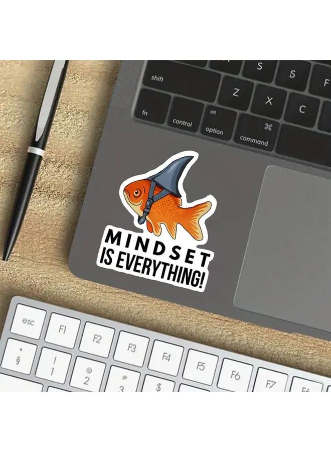 Mindset Is Everything Shark Vinyl Sticker 3pcs Glossy Reusable Decal For Laptops Water Bottles - Image 1